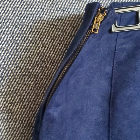 Old Navy: Faux-Suiede Mini-Skirt -Dark Blue - Pockets - Zipper - Size 16W - BNWT - Picture 4 of 11